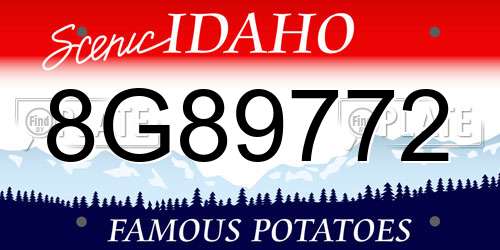 8G89772 Idaho License Plate