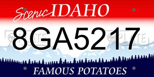 8GA5217 Idaho License Plate