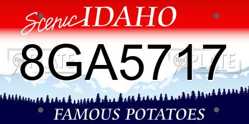 8GA5717 Idaho License Plate