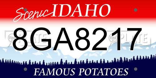 8GA8217 Idaho License Plate