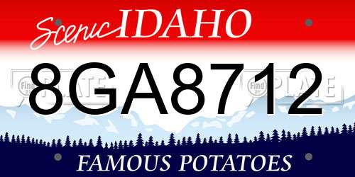 8GA8712 Idaho License Plate