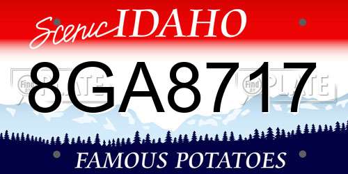 8GA8717 Idaho License Plate