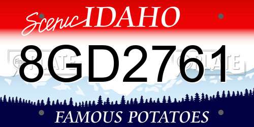 8GD2761 Idaho License Plate