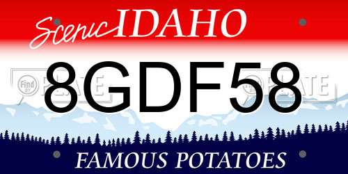 8GDF58 Idaho License Plate
