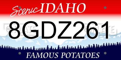 8GDZ261 Idaho License Plate