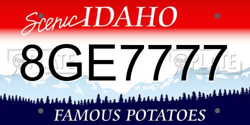 8GE7777 Idaho License Plate