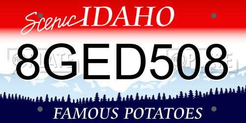 8GED508 Idaho License Plate