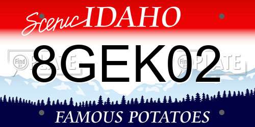 8GEK02 Idaho License Plate