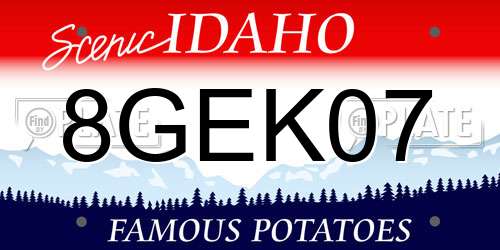 8GEK07 Idaho License Plate