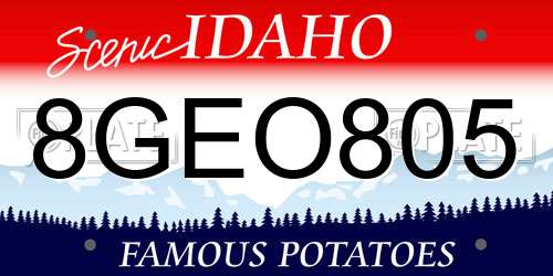 8GEO805 Idaho License Plate