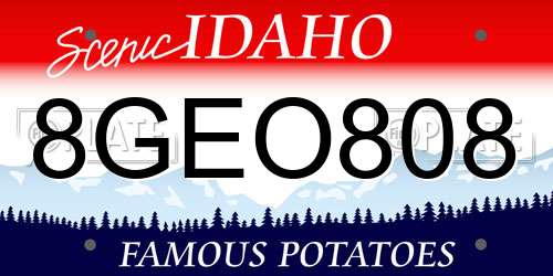 8GEO808 Idaho License Plate