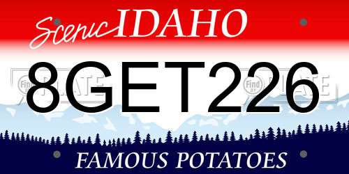 8GET226 Idaho License Plate