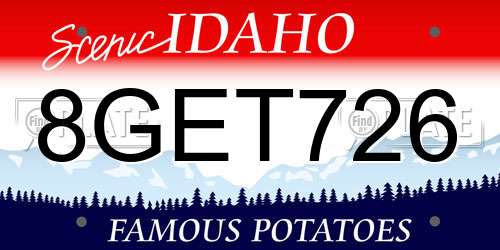 8GET726 Idaho License Plate