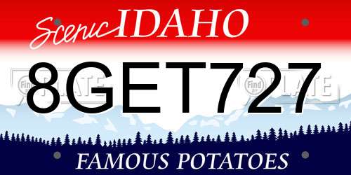 8GET727 Idaho License Plate