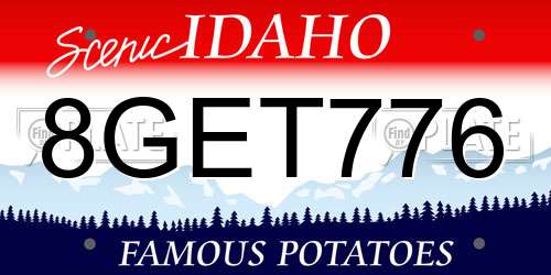 8GET776 Idaho License Plate
