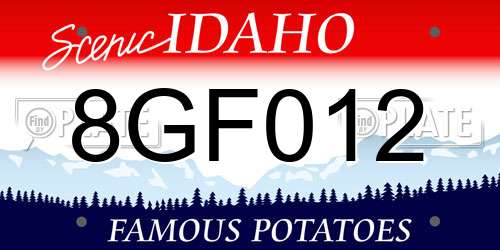 8GF012 Idaho License Plate