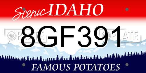8GF391 Idaho License Plate