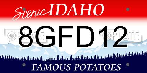 8GFD12 Idaho License Plate