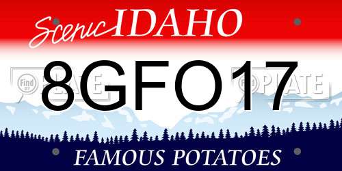 8GFO17 Idaho License Plate