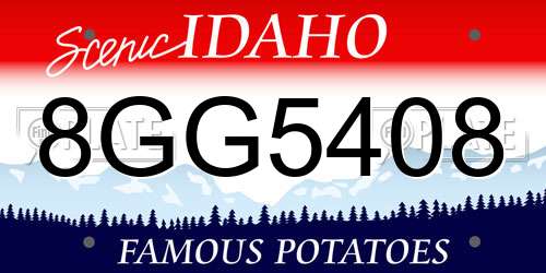 8GG5408 Idaho License Plate