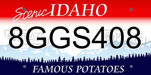 8GGS408 Idaho License Plate