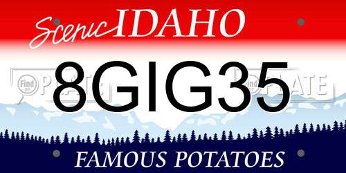 8GIG35 Idaho License Plate