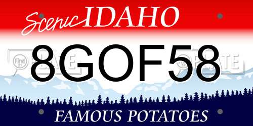 8GOF58 Idaho License Plate