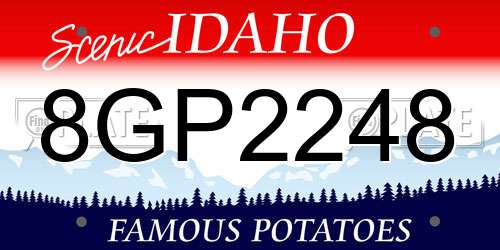8GP2248 Idaho License Plate