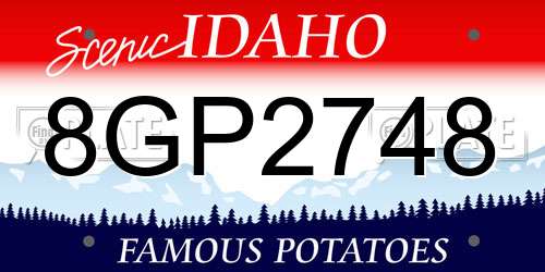 8GP2748 Idaho License Plate