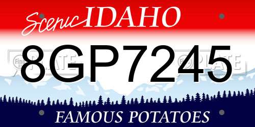 8GP7245 Idaho License Plate
