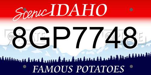 8GP7748 Idaho License Plate