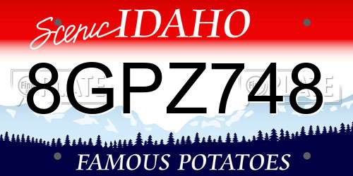 8GPZ748 Idaho License Plate