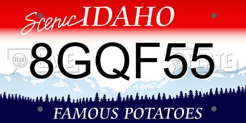 8GQF55 Idaho License Plate