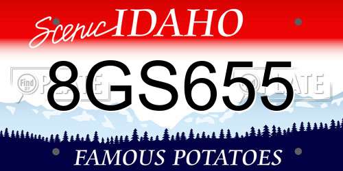8GS655 Idaho License Plate