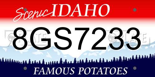 8GS7233 Idaho License Plate