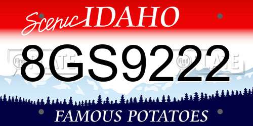 8GS9222 Idaho License Plate