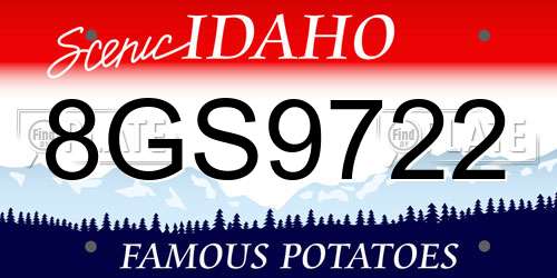 8GS9722 Idaho License Plate