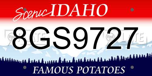8GS9727 Idaho License Plate