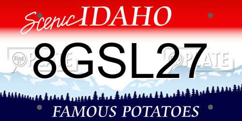8GSL27 Idaho License Plate