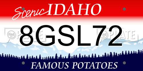 8GSL72 Idaho License Plate