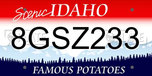 8GSZ233 Idaho License Plate