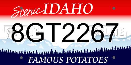 8GT2267 Idaho License Plate