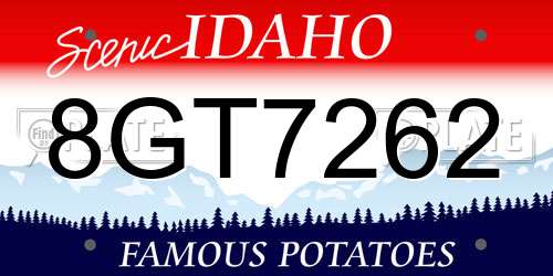 8GT7262 Idaho License Plate