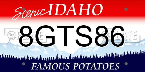8GTS86 Idaho License Plate