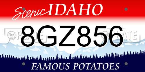 8GZ856 Idaho License Plate
