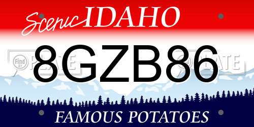 8GZB86 Idaho License Plate