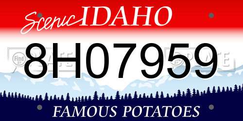 8H07959 Idaho License Plate