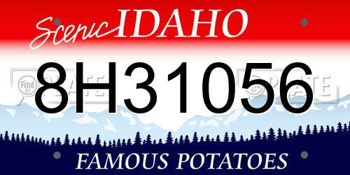 8H31056 Idaho License Plate