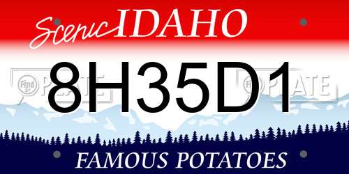 8H35D1 Idaho License Plate