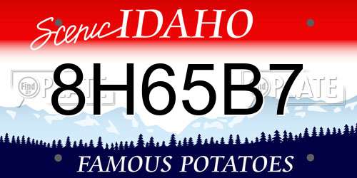 8H65B7 Idaho License Plate